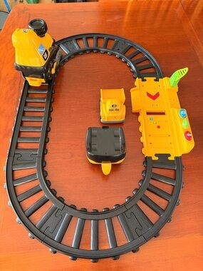 Yellow Kids Toy Train Set - Track and Vehicles